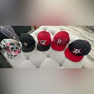 Lot of 5 New Era Pittsburgh Pirates Baseball Cap Collection